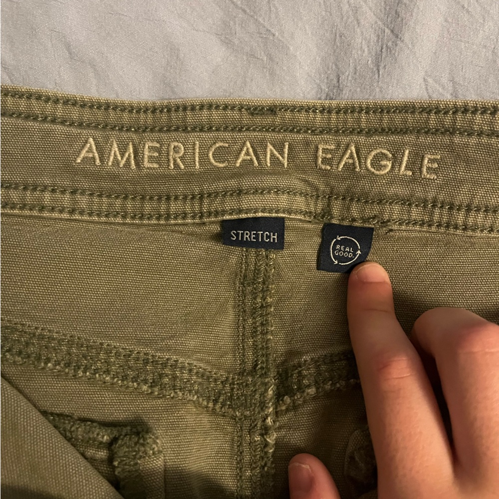 American Eagle Outfitters Khaki-Green Stretch Mini Skirt - Picture 4 of 5